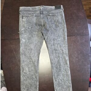 Paige Lennox Mens Slim Fit Jeans Grey Acid Wash Denim Size 40